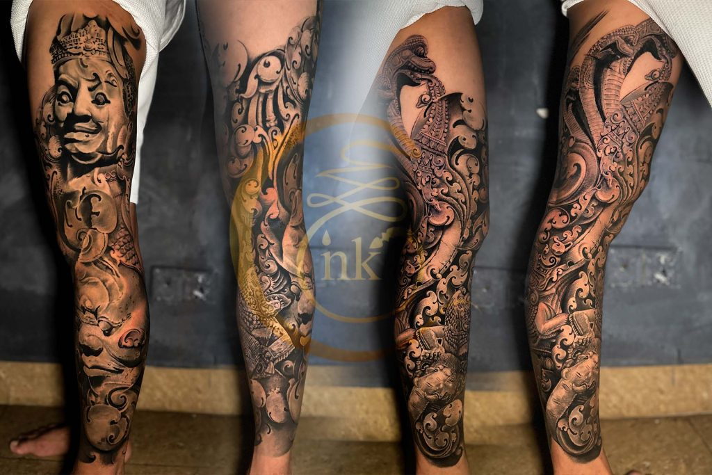 Full leg sleeve tattoo