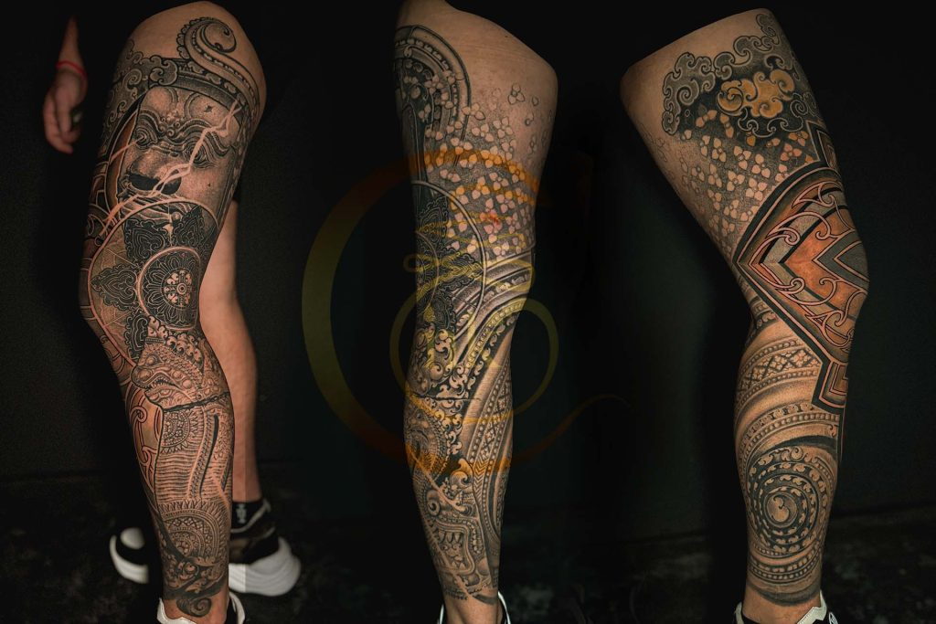 Full leg sleeve tattoo